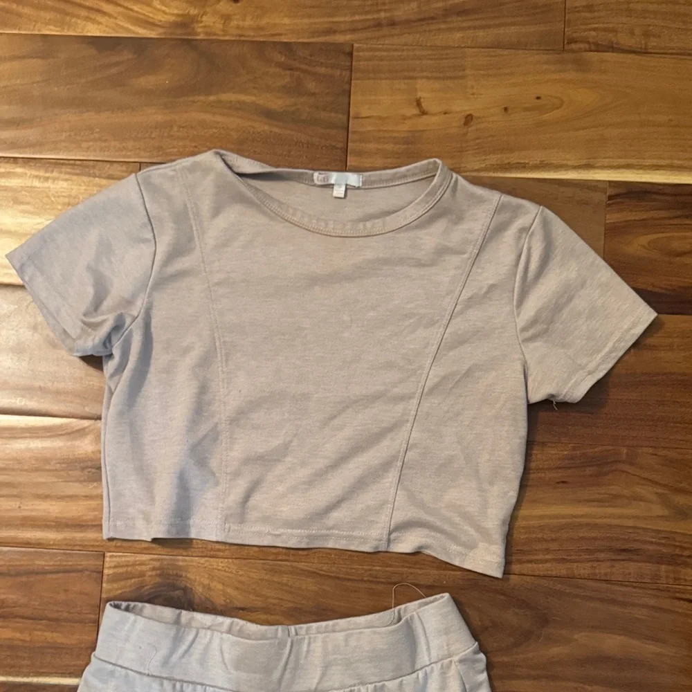 Beige Two-Piece Lounge Set - Picture 3 of 5
